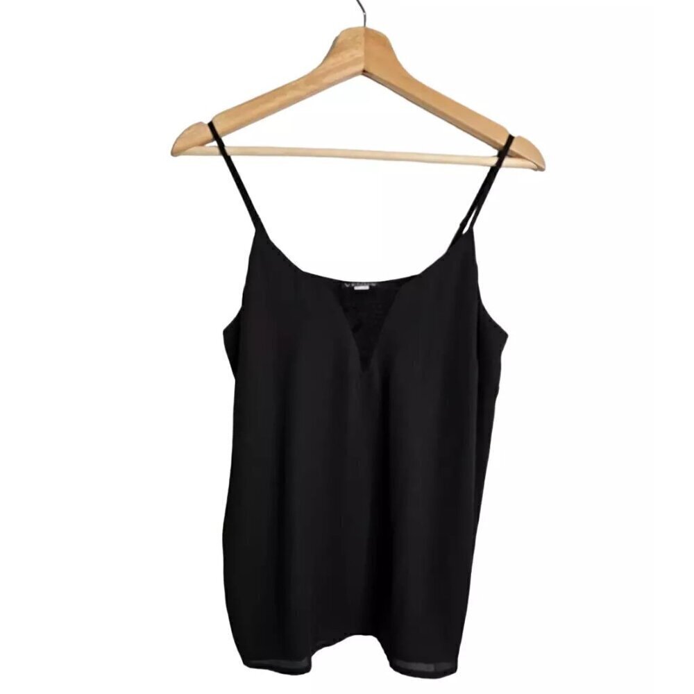Venus Lace Inset Double Layer Tank Camisole Women's Small Black